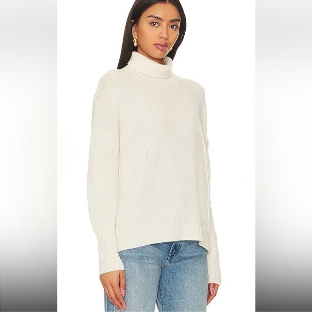 Sophie Rue Wool Cashmere Pullover Cozy Cream Turtleneck Sweater Women Size M